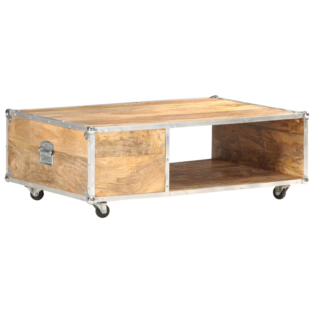 Coffee Table 89X59X33 Cm Solid Rough Mango Wood