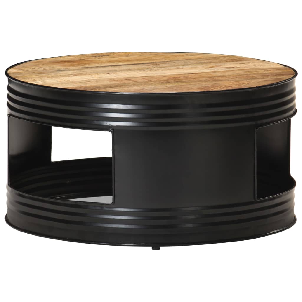 Coffee Table Black 68X Solid Acacia Wood