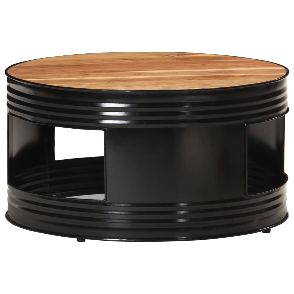 Coffee Table Black 68X Solid Acacia Wood