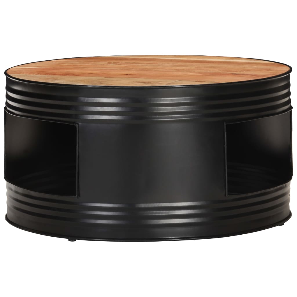 Coffee Table Black 68X Solid Acacia Wood
