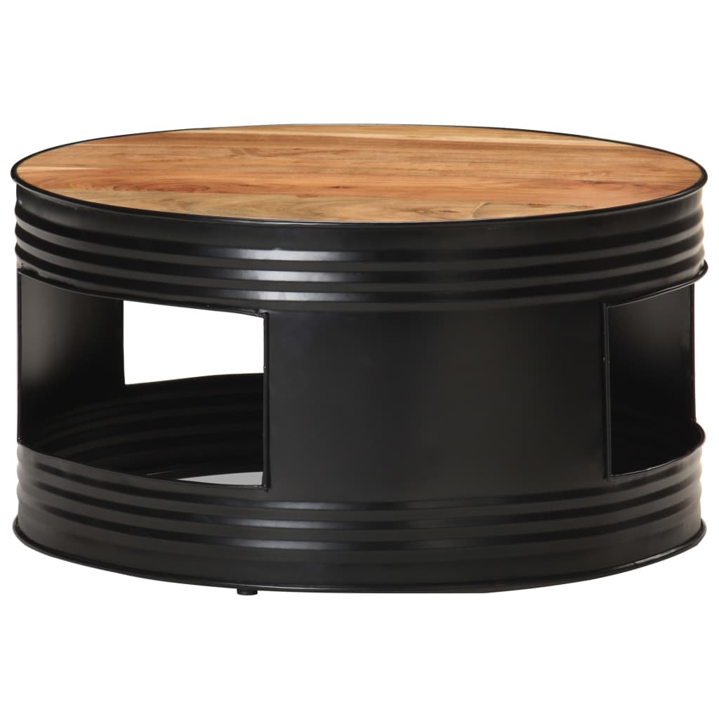 Coffee Table Black 68X Solid Acacia Wood