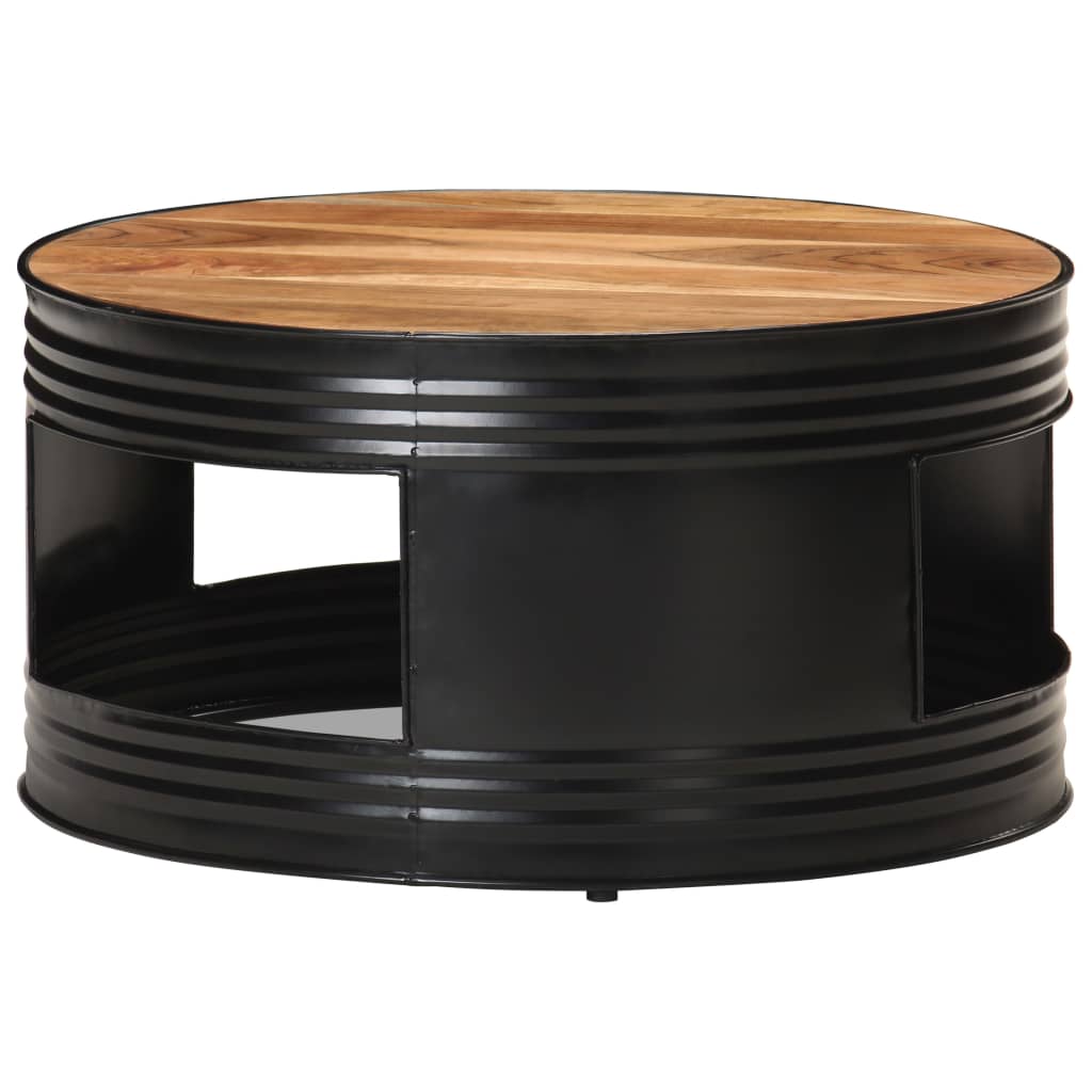 Coffee Table Black 68X Solid Acacia Wood
