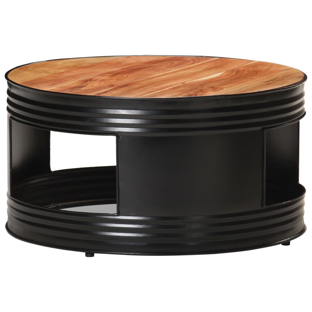 Coffee Table Black 68X Solid Acacia Wood