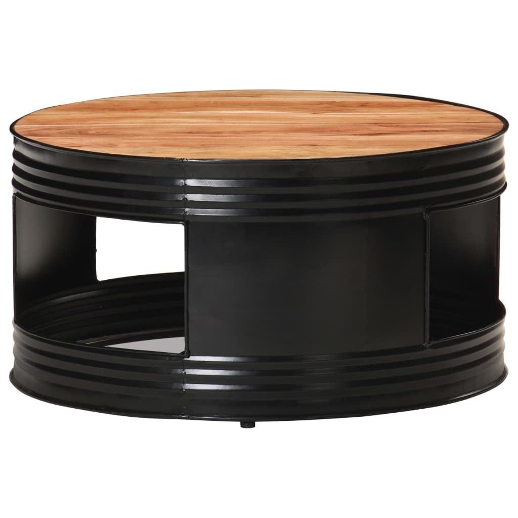 Coffee Table Black 68X Solid Acacia Wood