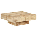 Coffee Table Dark Brown Square Solid Mango Wood