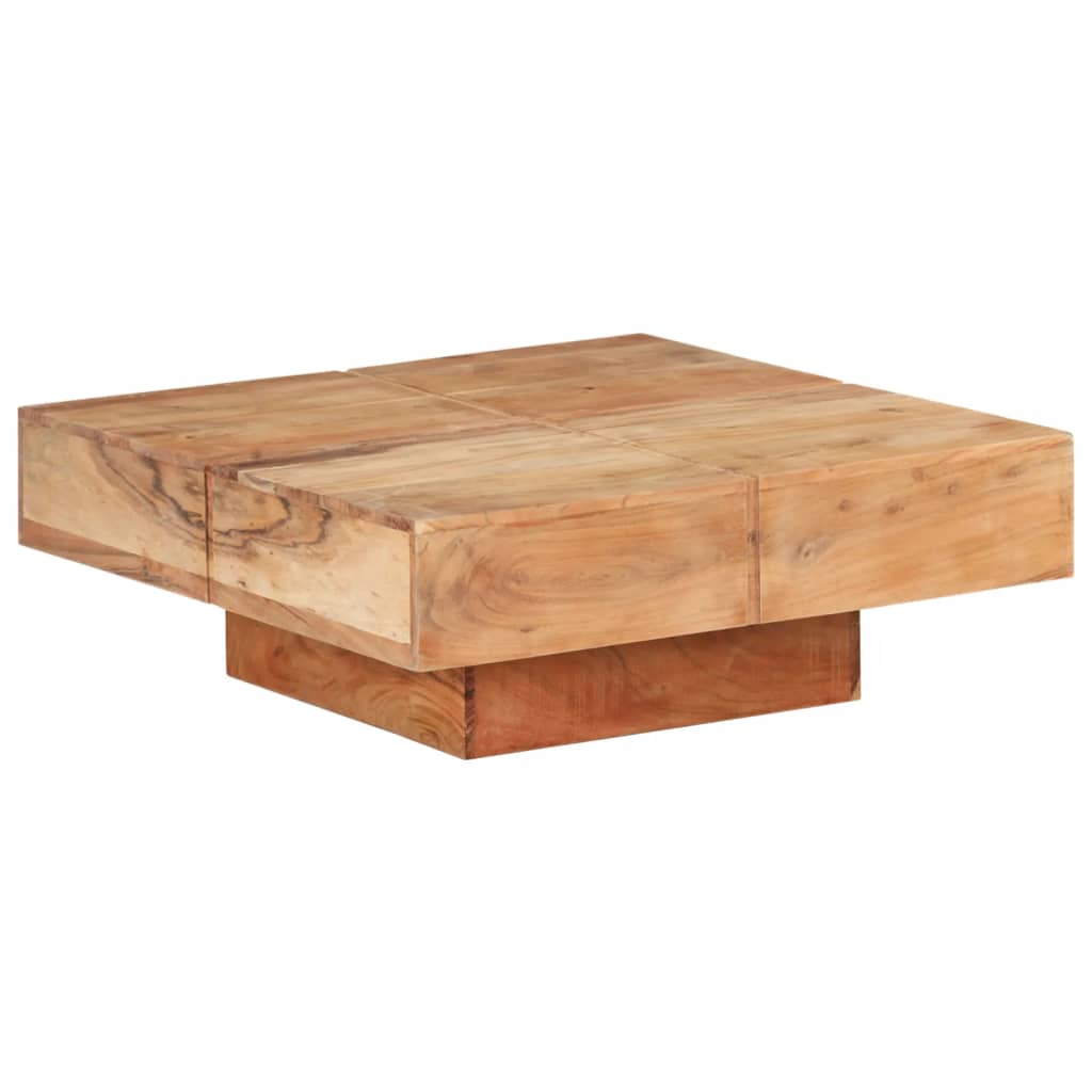 Coffee Table Dark Brown Square Solid Mango Wood