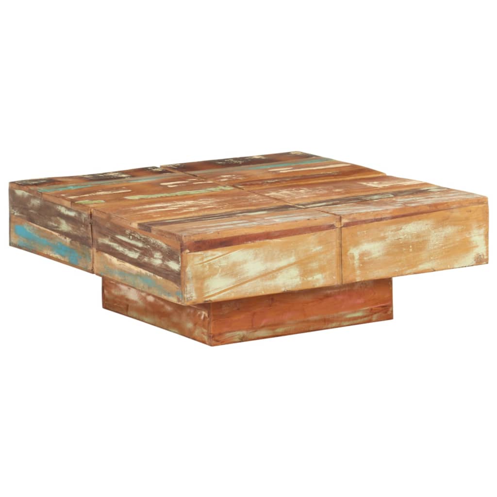 Coffee Table Dark Brown Square Solid Mango Wood