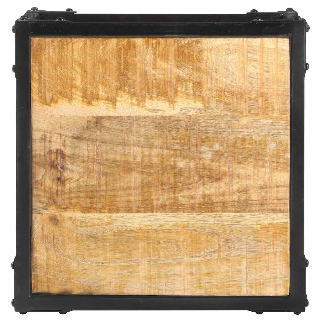 Coffee Table Coffee Table Multicolour Solid Reclaimed Wood + Steel Frame LED Sol