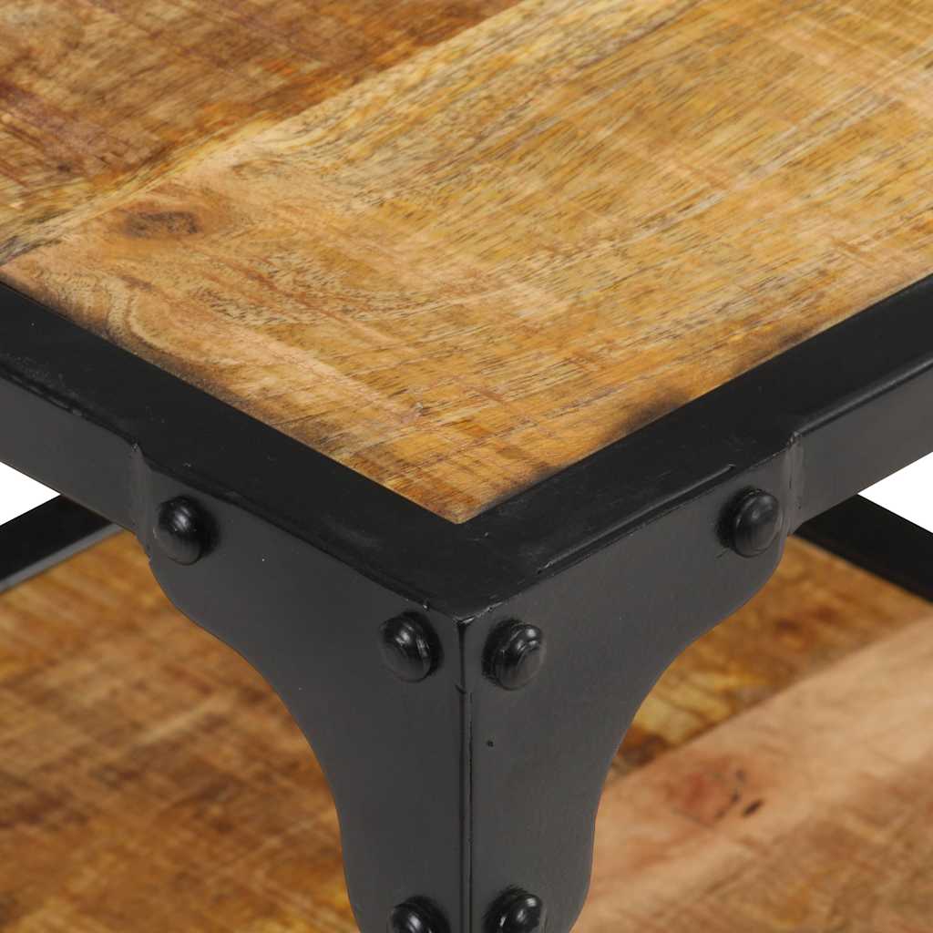 Coffee Table Coffee Table Multicolour Solid Reclaimed Wood + Steel Frame LED Sol