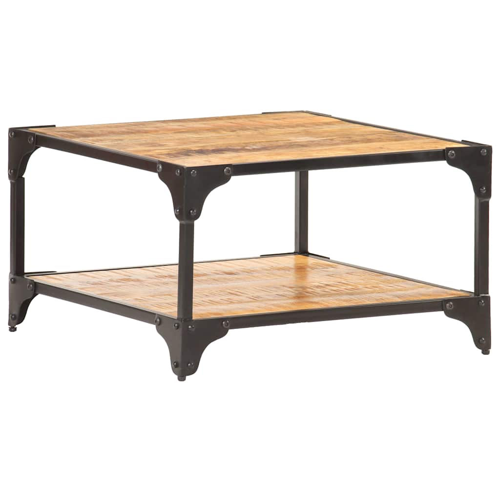 Coffee Table Coffee Table Multicolour Solid Reclaimed Wood + Steel Frame LED Sol