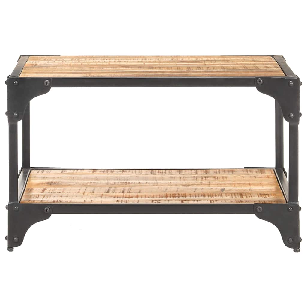 Coffee Table Coffee Table Multicolour Solid Reclaimed Wood + Steel Frame LED Sol