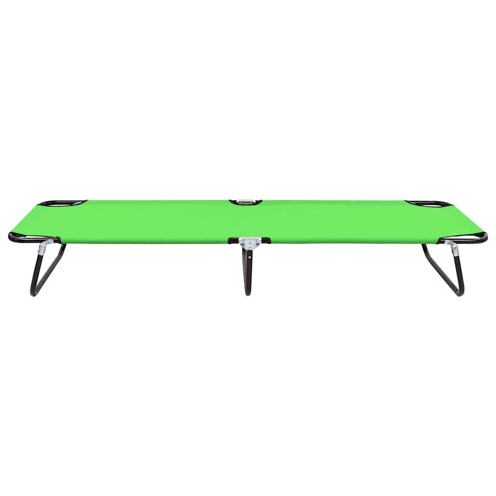 Sunloungers Folding Camping Bed Green Steel Sun Lounger Garden Beach Cot Chair 1