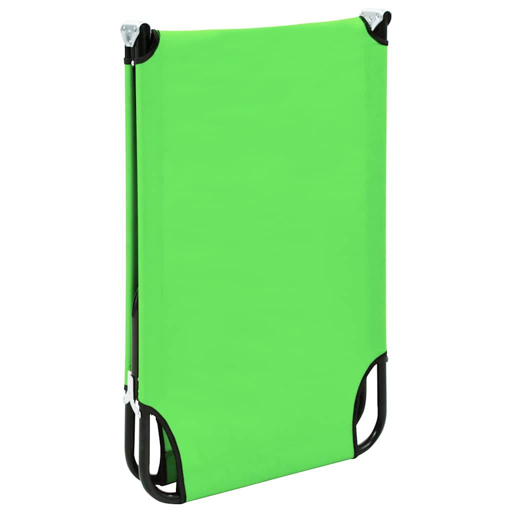 Sunloungers Folding Camping Bed Green Steel Sun Lounger Garden Beach Cot Chair 1