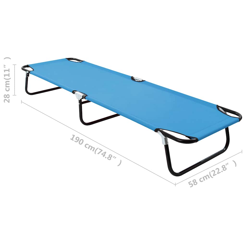 Sunloungers Folding Camping Bed Green Steel Sun Lounger Garden Beach Cot Chair 1