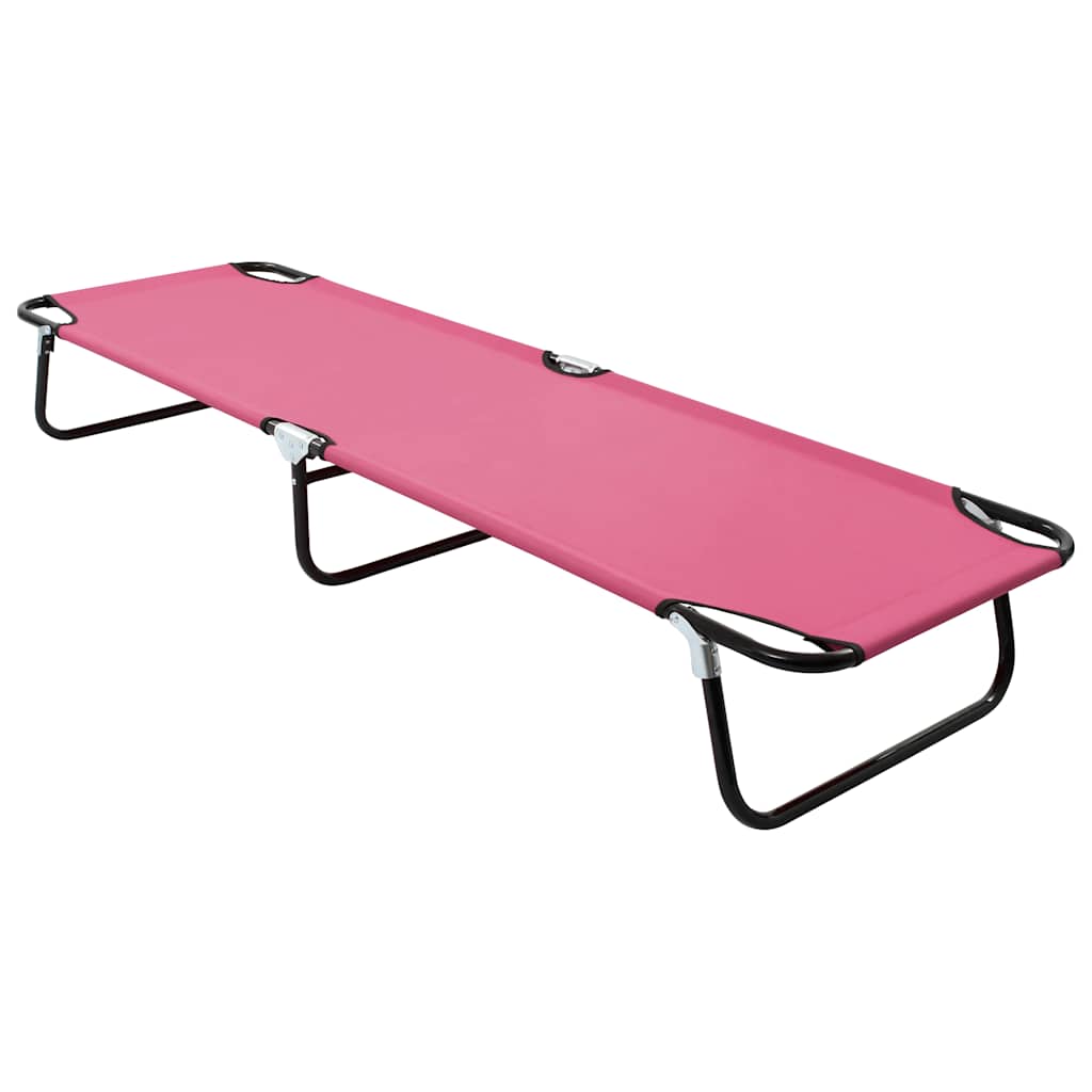 Sunloungers Folding Camping Bed Green Steel Sun Lounger Garden Beach Cot Chair 1