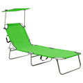 Sunloungers Sun Lounger Recliner Chair Folding Garden Beach Bed Adjustable Canop