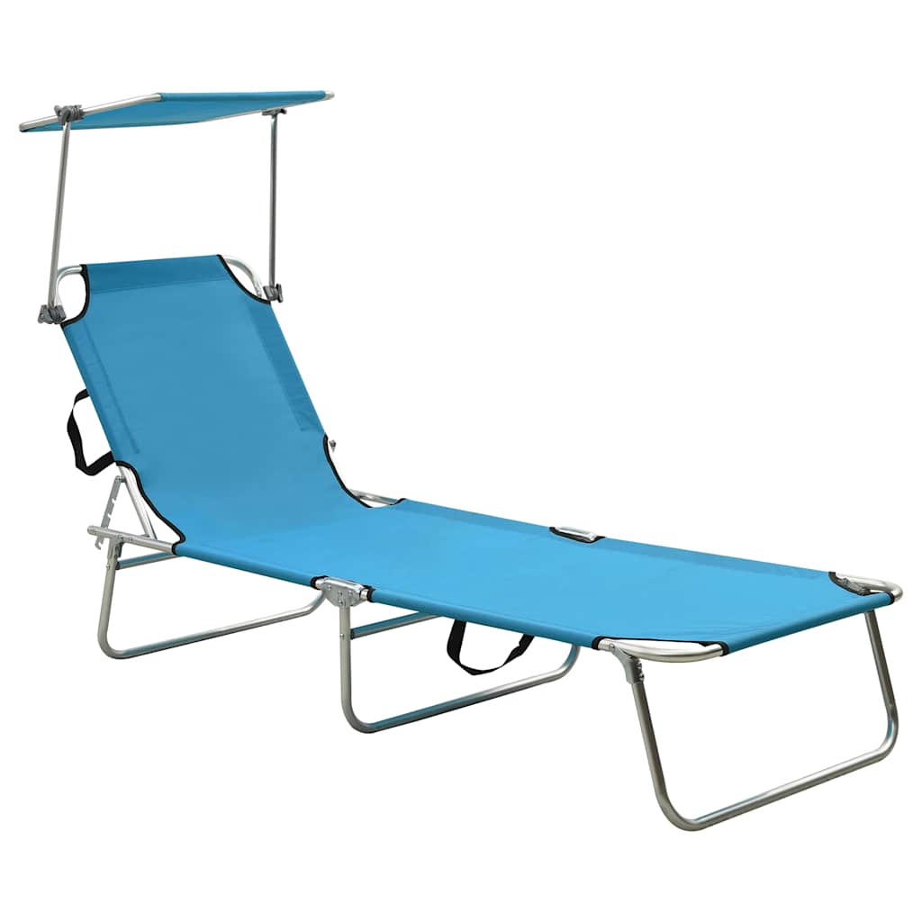 Sunloungers Sun Lounger Recliner Chair Folding Garden Beach Bed Adjustable Canop