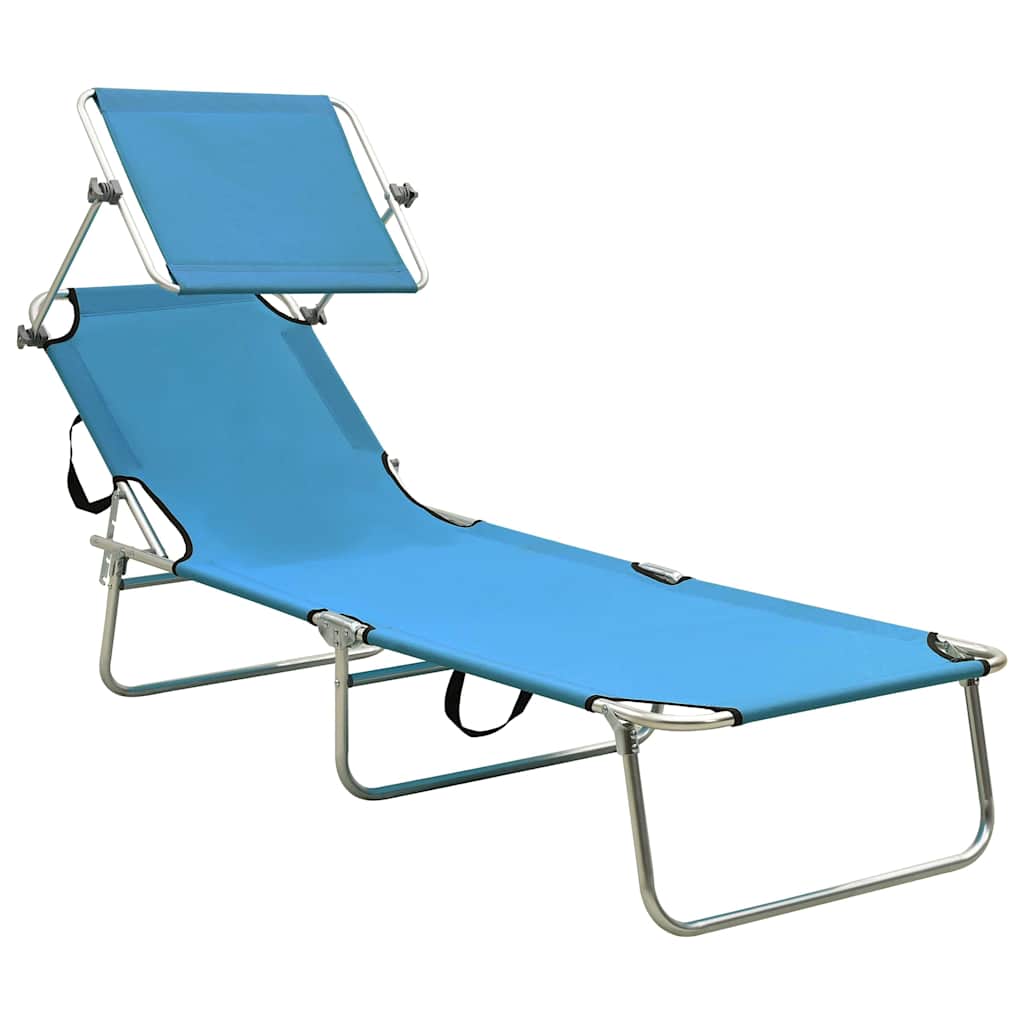 Sunloungers Sun Lounger Recliner Chair Folding Garden Beach Bed Adjustable Canop