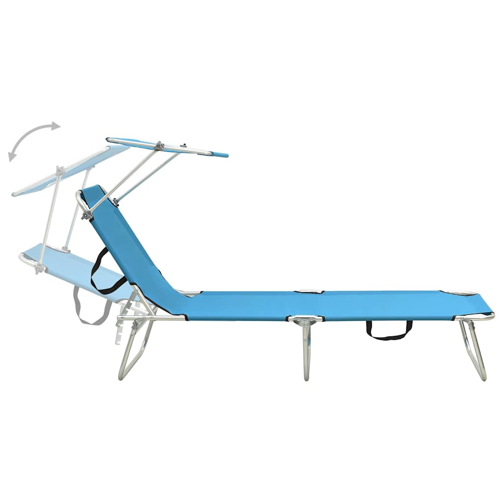 Sunloungers Sun Lounger Recliner Chair Folding Garden Beach Bed Adjustable Canop