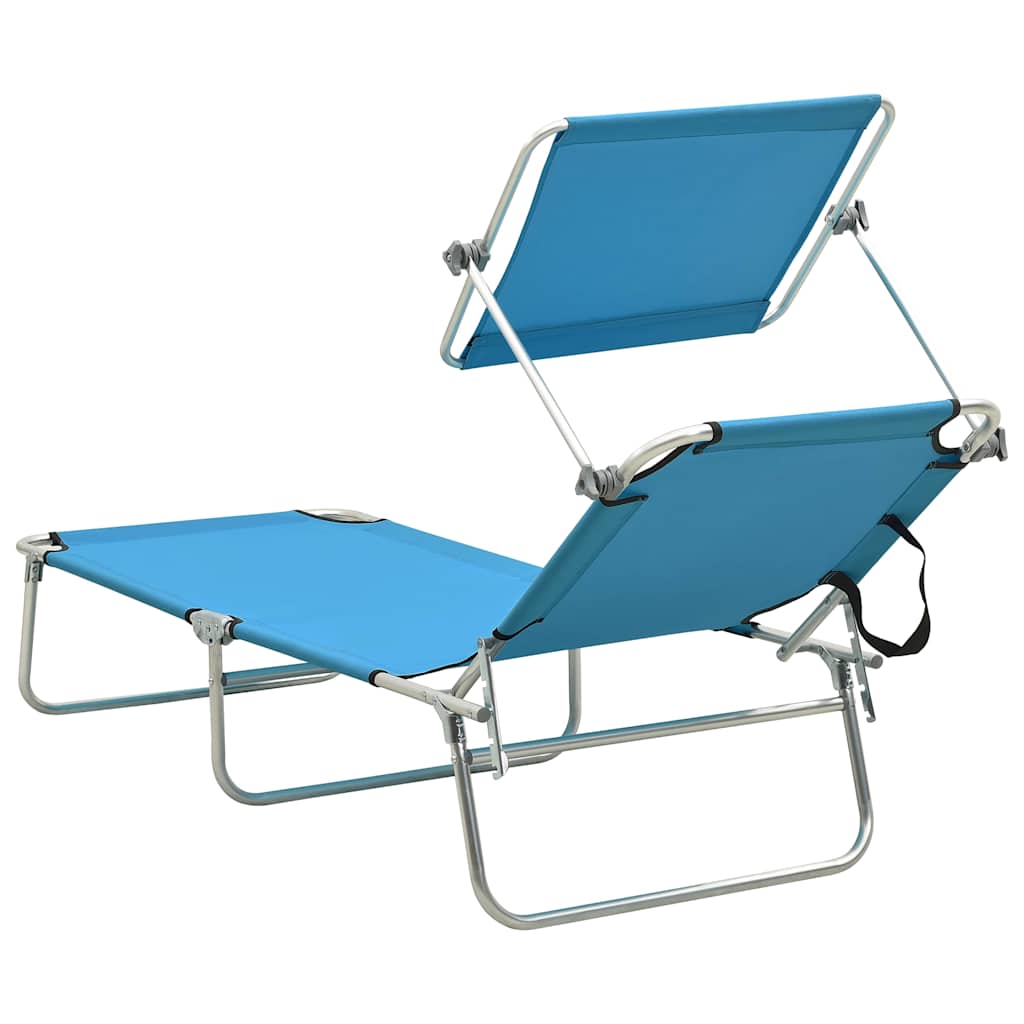 Sunloungers Sun Lounger Recliner Chair Folding Garden Beach Bed Adjustable Canop