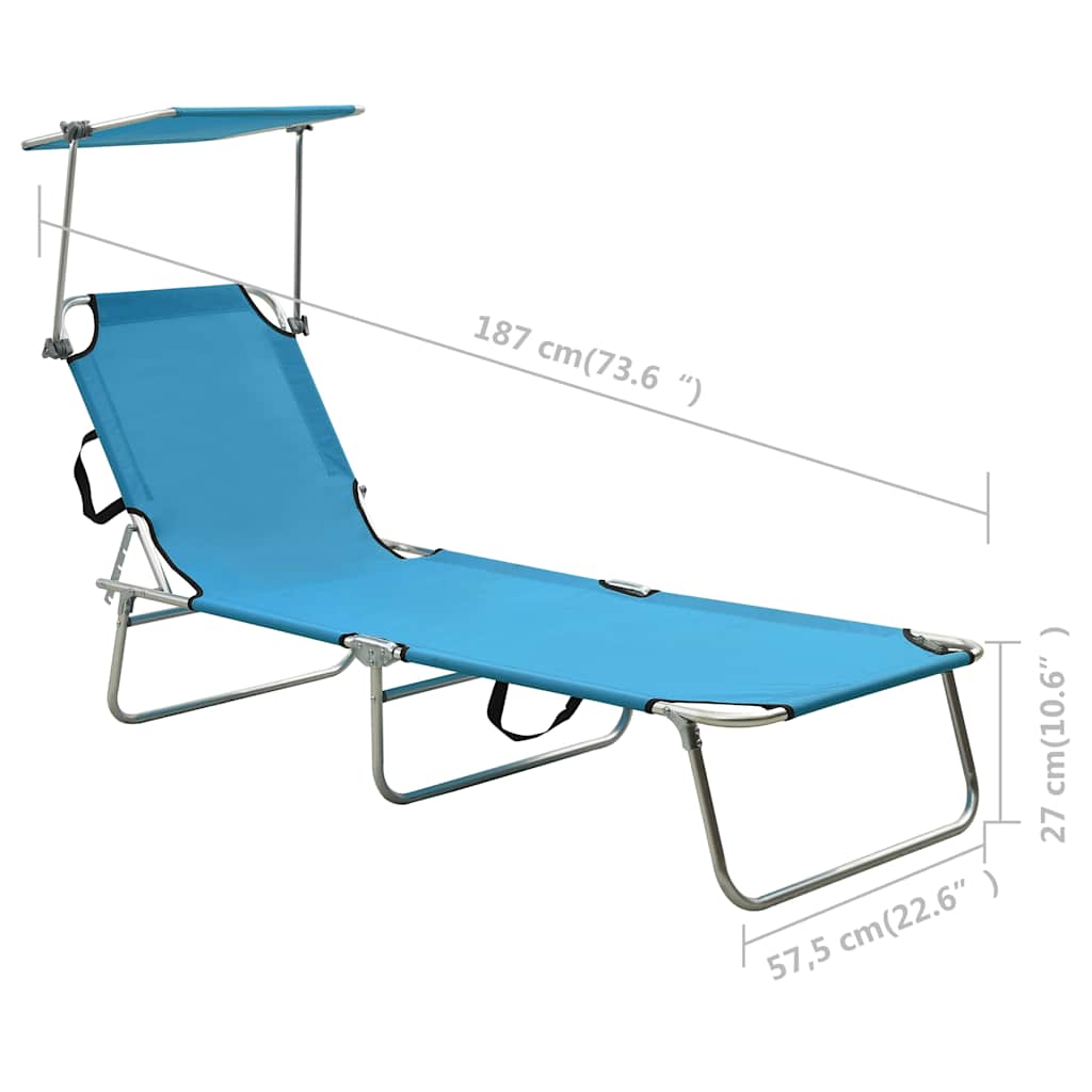 Sunloungers Sun Lounger Recliner Chair Folding Garden Beach Bed Adjustable Canop