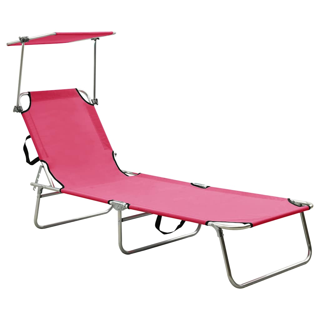 Sunloungers Sun Lounger Recliner Chair Folding Garden Beach Bed Adjustable Canop