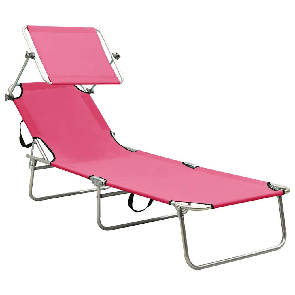 Sunloungers Sun Lounger Recliner Chair Folding Garden Beach Bed Adjustable Canop