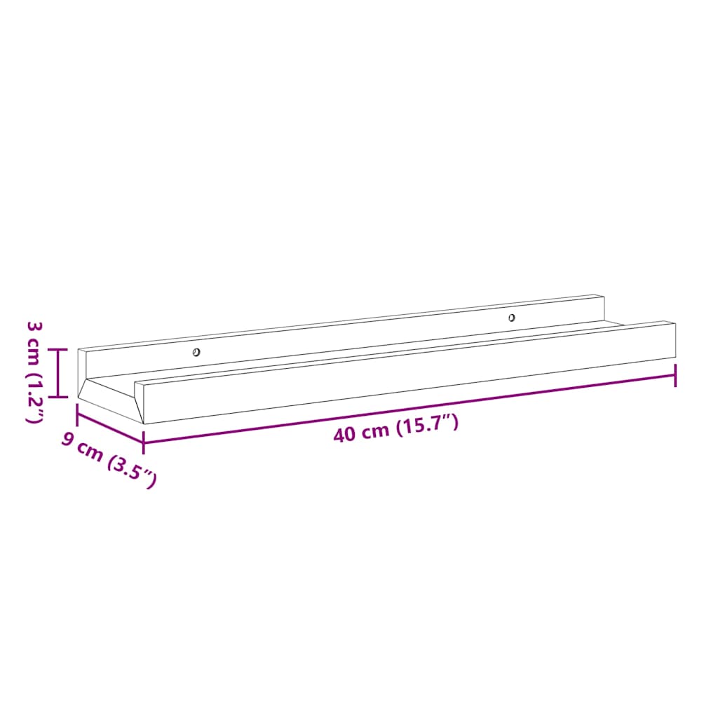 Picture Frame Ledge Shelves 2 Pcs Mdf