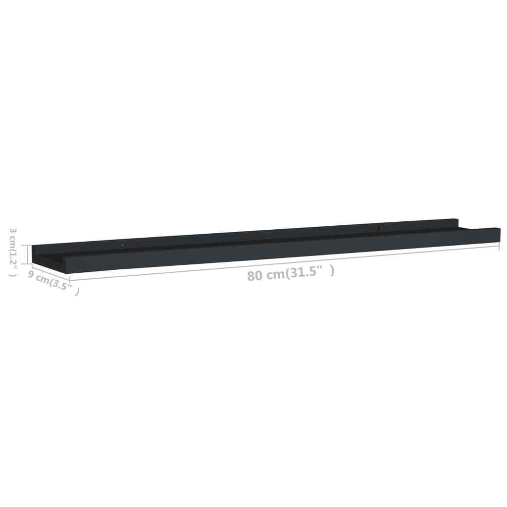 Picture Frame Ledge Shelves 2 Pcs Mdf