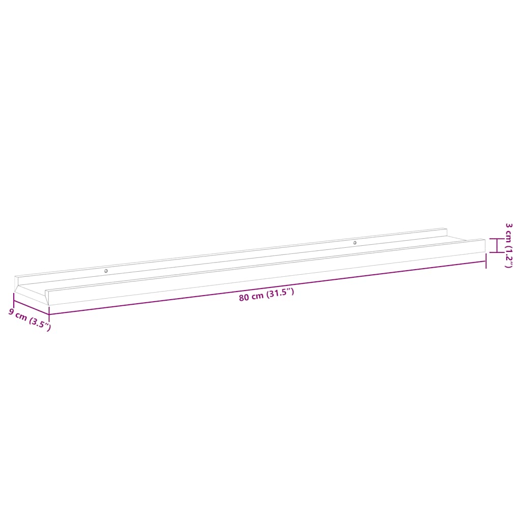 Picture Frame Ledge Shelves 2 Pcs Mdf