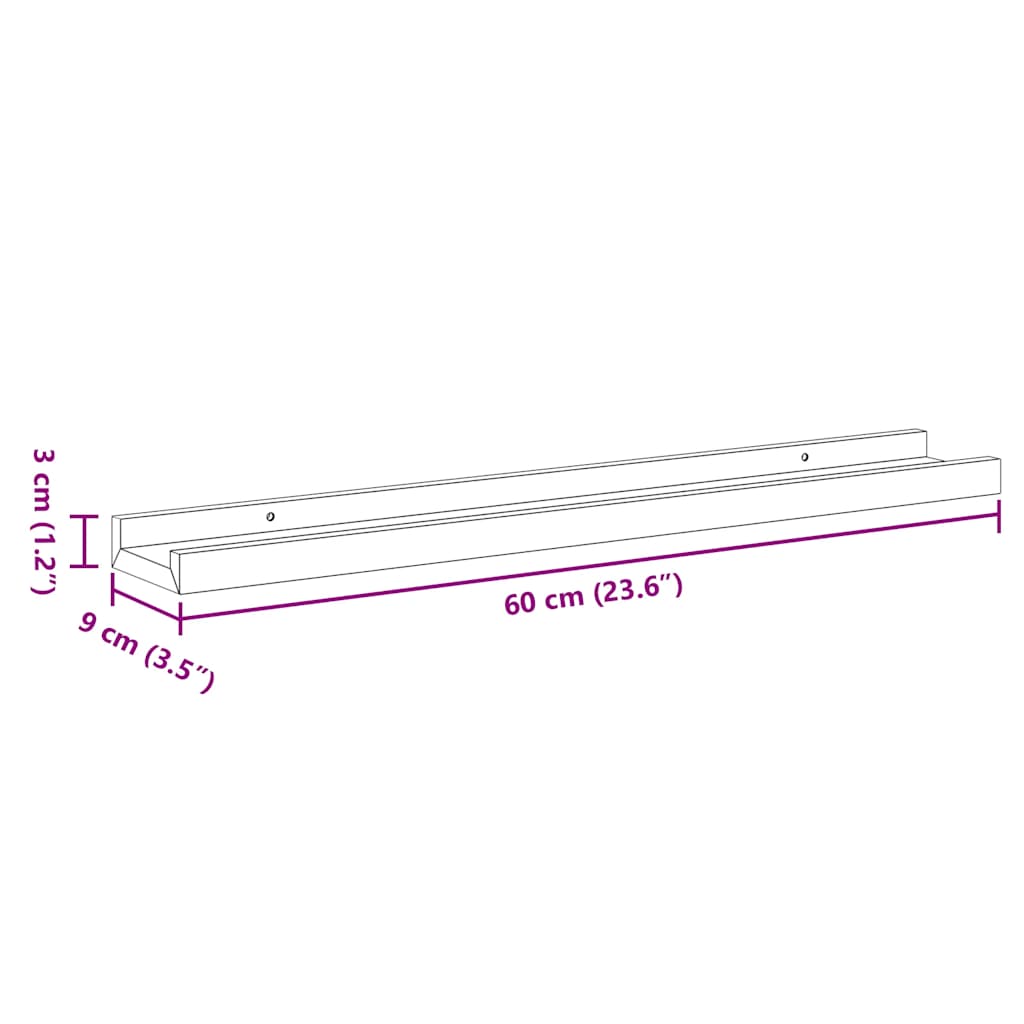 Picture Frame Ledge Shelves 2 Pcs Mdf