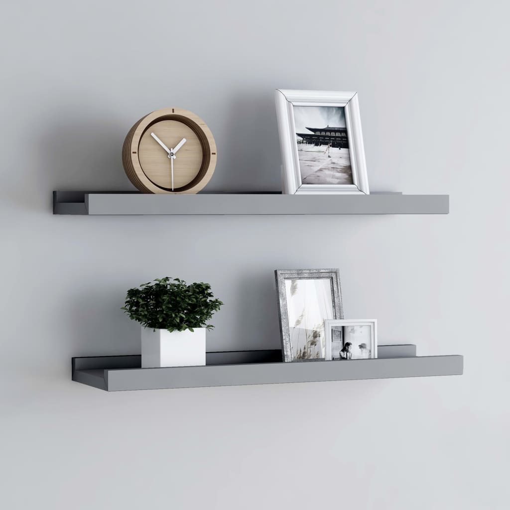 Picture Frame Ledge Shelves 2 Pcs Mdf