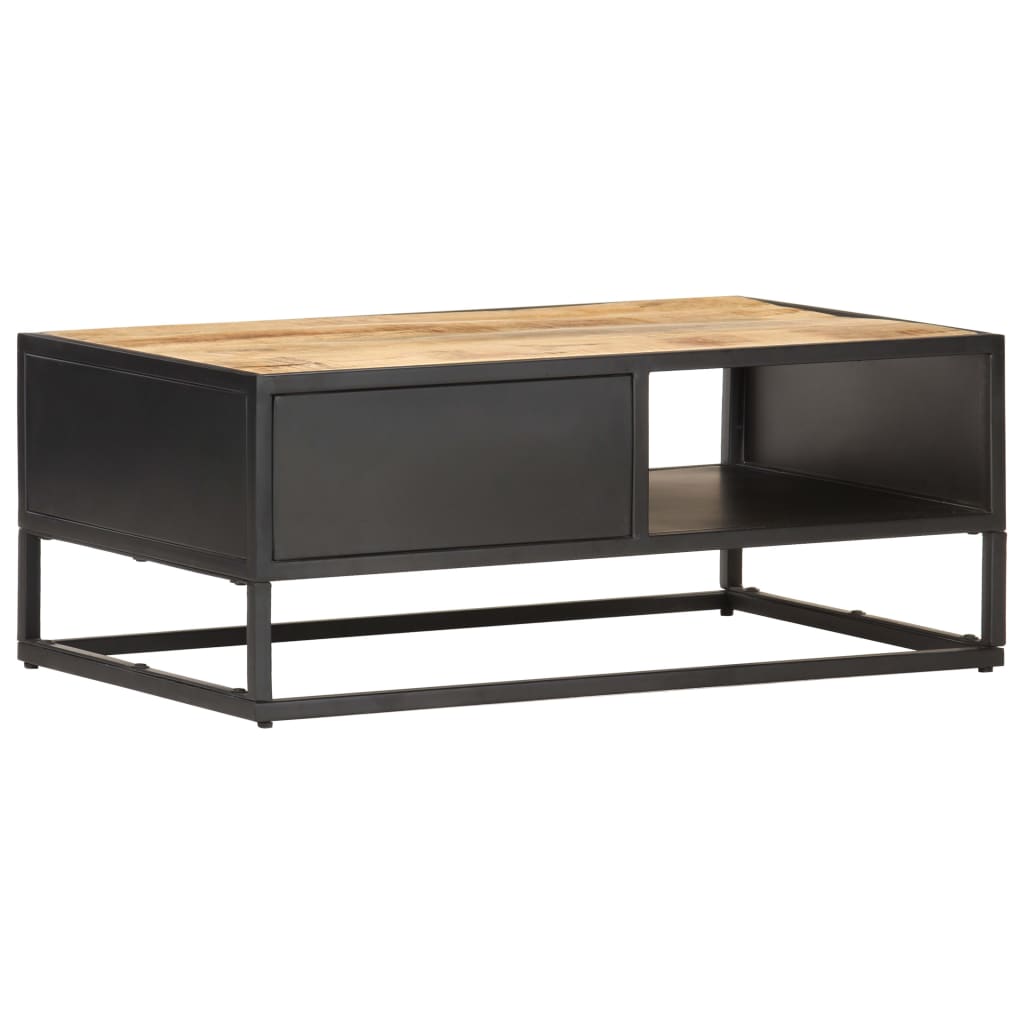 Coffee Table With Carved Door 90X55X36 Cm Rough Mango Wood