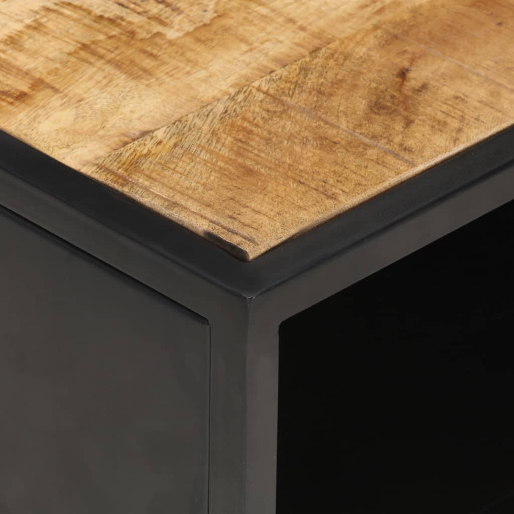Coffee Table With Carved Door 90X55X36 Cm Rough Mango Wood