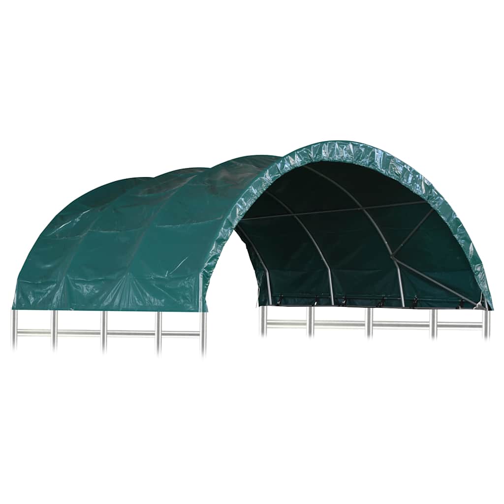 Gazebo Livestock Shelter Tent 3.7x3.7m Green PVC Animal Field Storage Canopy