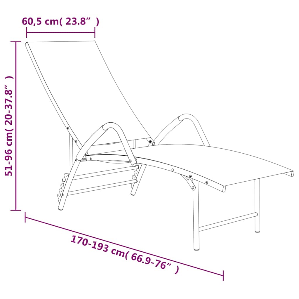 Sunloungers Aluminium Sun Lounger Recliner Cream Garden Patio Pool Chair Adjusta