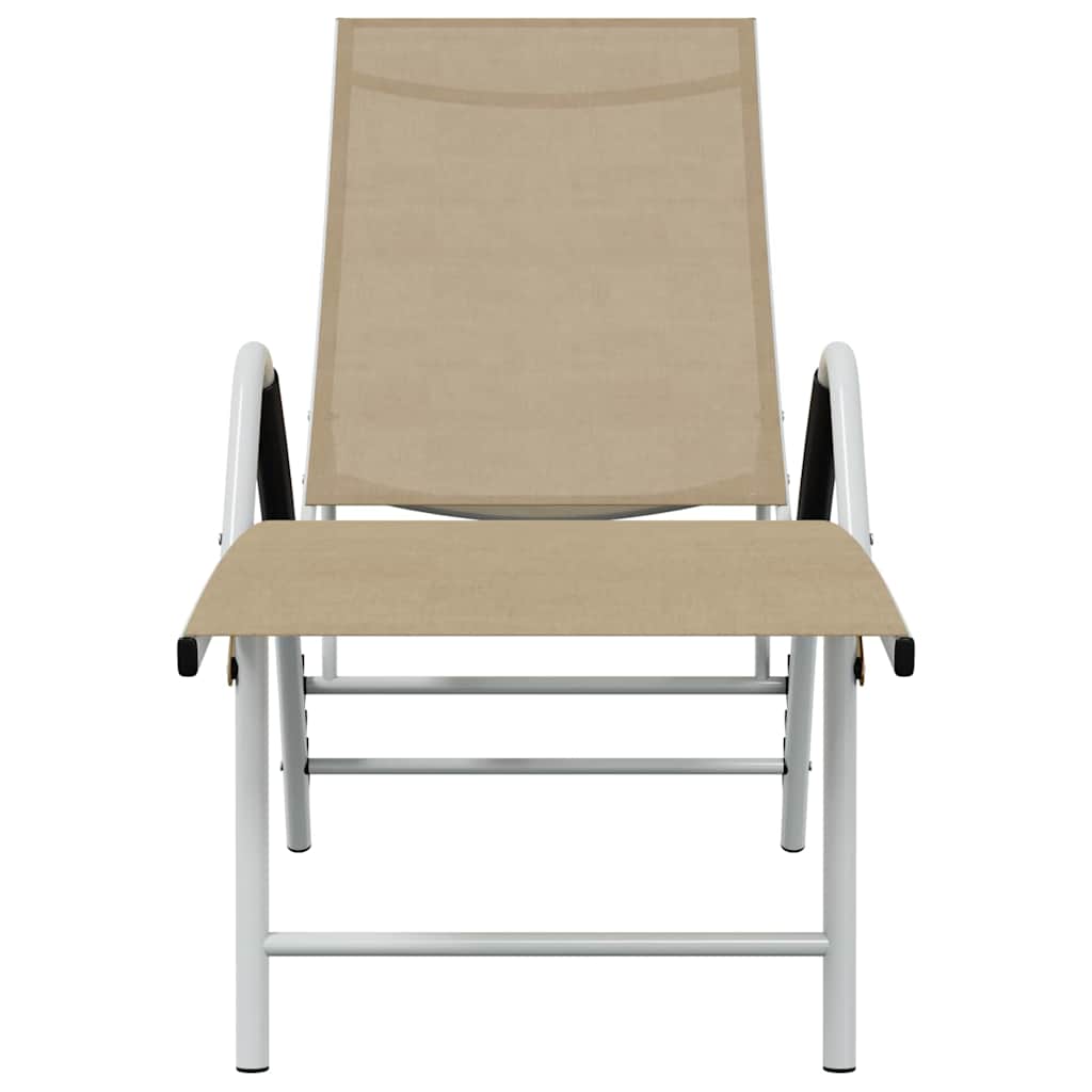 Sunloungers Aluminium Sun Lounger Recliner Cream Garden Patio Pool Chair Adjusta