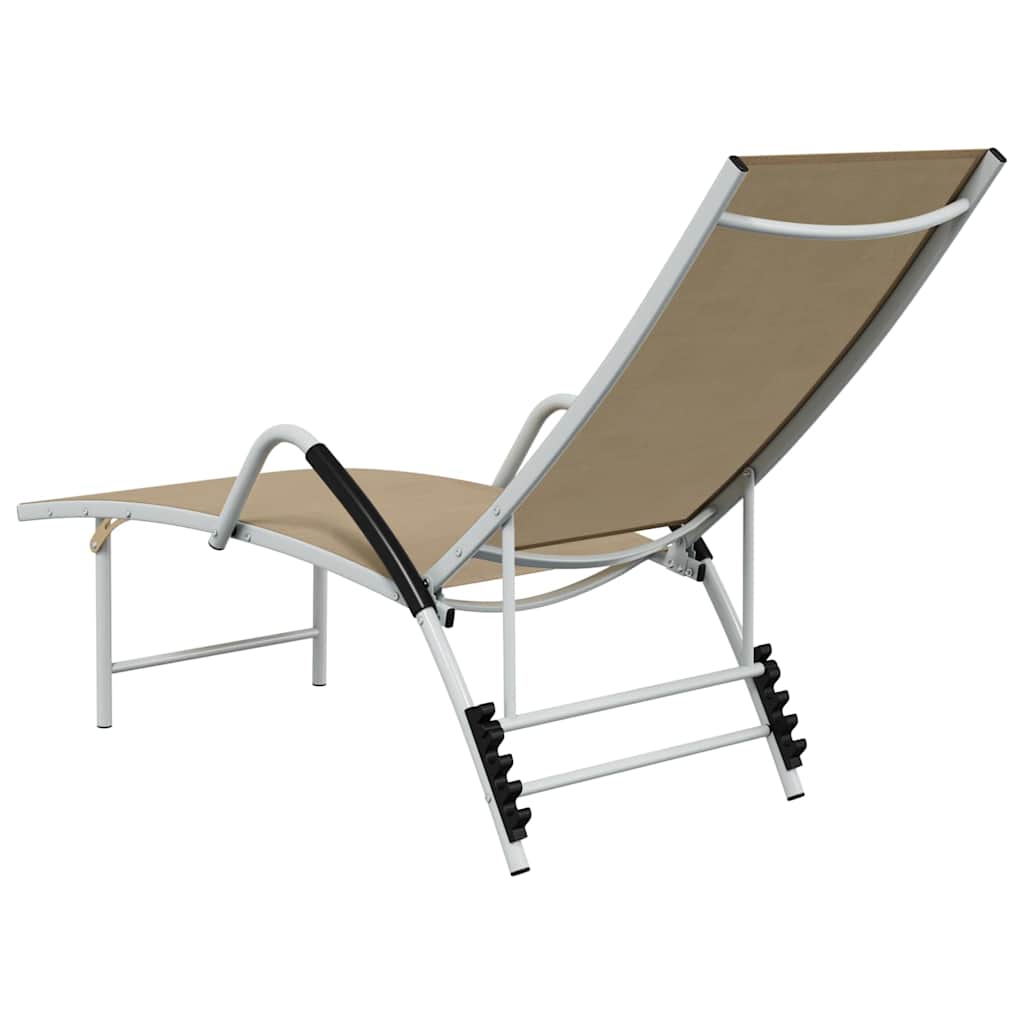 Sunloungers Aluminium Sun Lounger Recliner Cream Garden Patio Pool Chair Adjusta