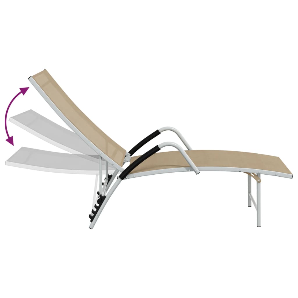 Sun Lounger Textilene And Aluminium