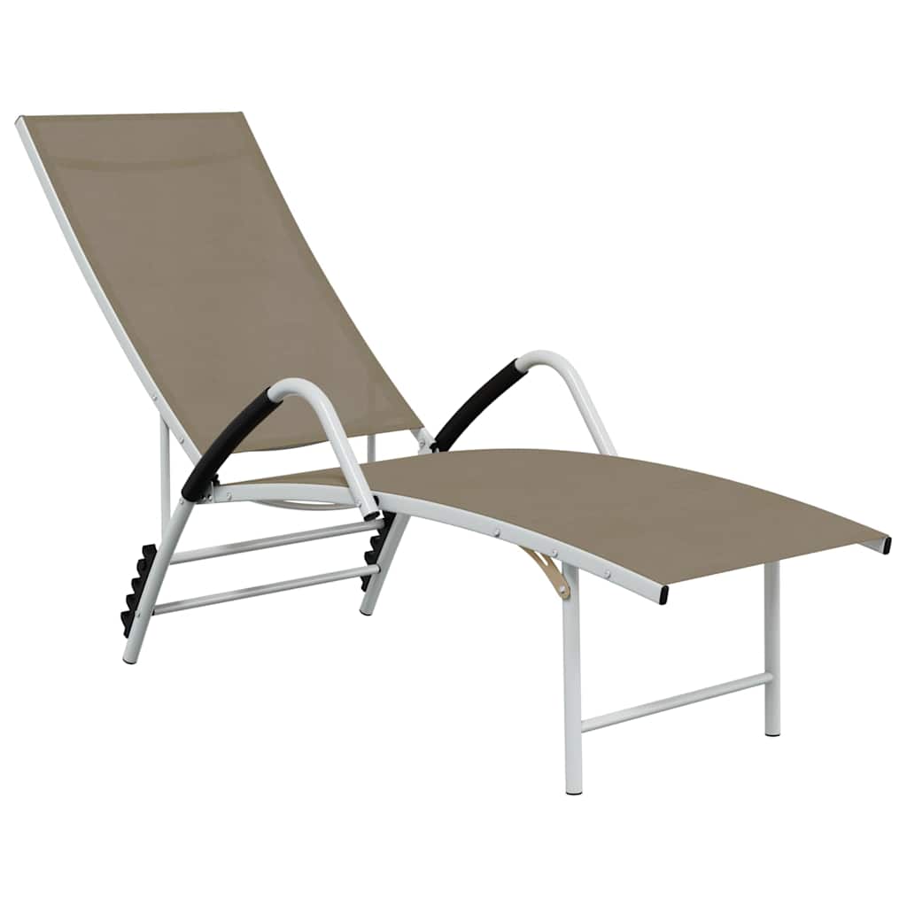 Sunloungers Aluminium Sun Lounger Recliner Cream Garden Patio Pool Chair Adjusta