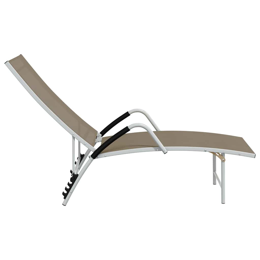 Sunloungers Aluminium Sun Lounger Recliner Cream Garden Patio Pool Chair Adjusta