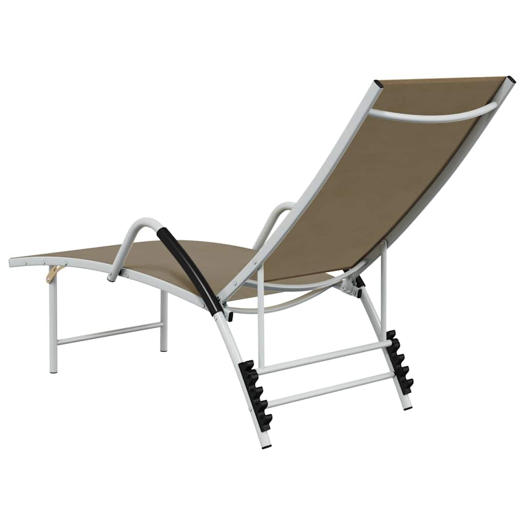Sunloungers Aluminium Sun Lounger Recliner Cream Garden Patio Pool Chair Adjusta