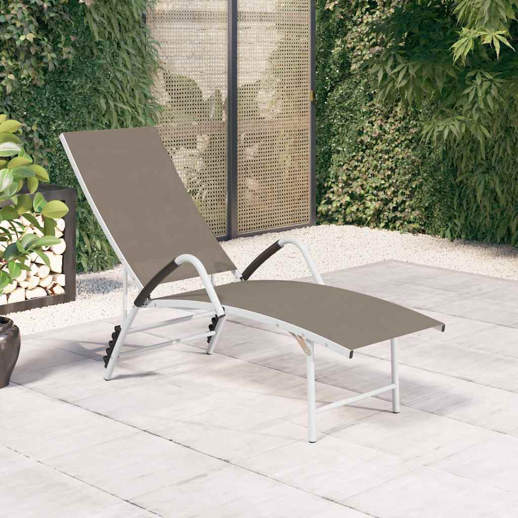 Sunloungers Aluminium Sun Lounger Recliner Cream Garden Patio Pool Chair Adjusta