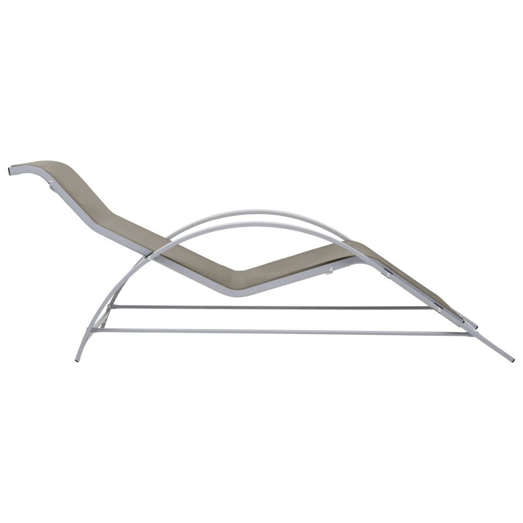 Sun Loungers 2 Pcs With Table Aluminium Taupe