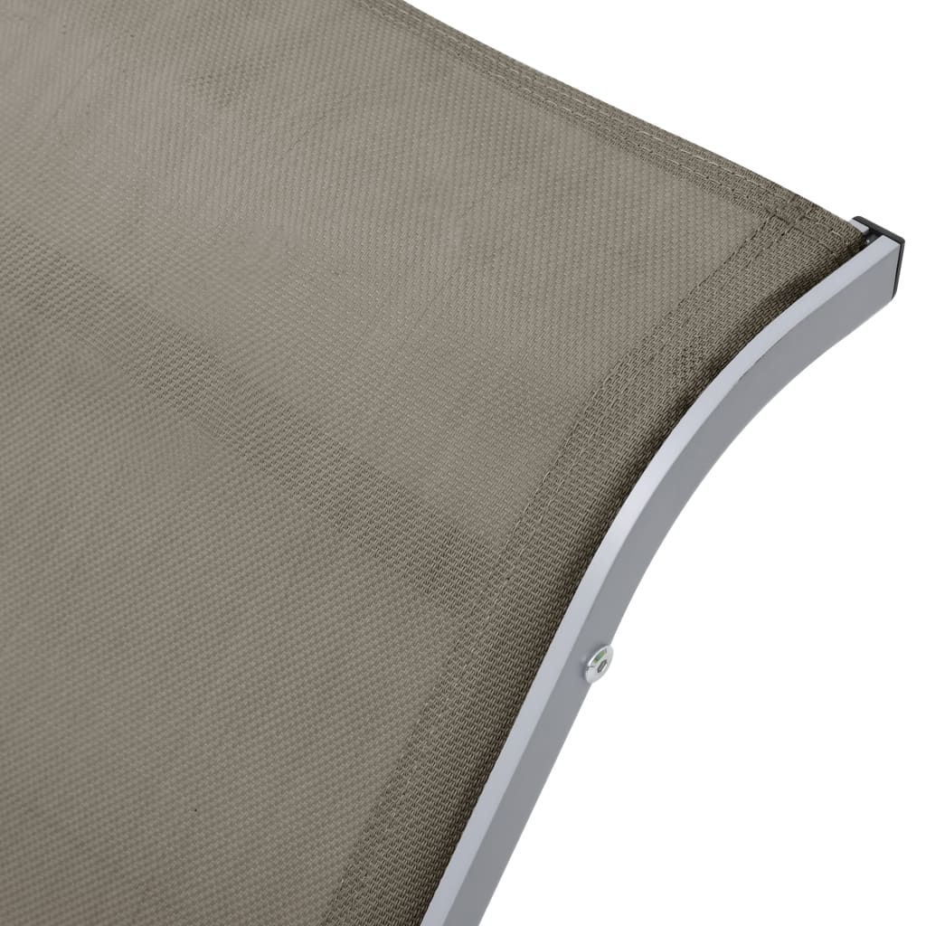 Sun Loungers 2 Pcs With Table Aluminium Taupe