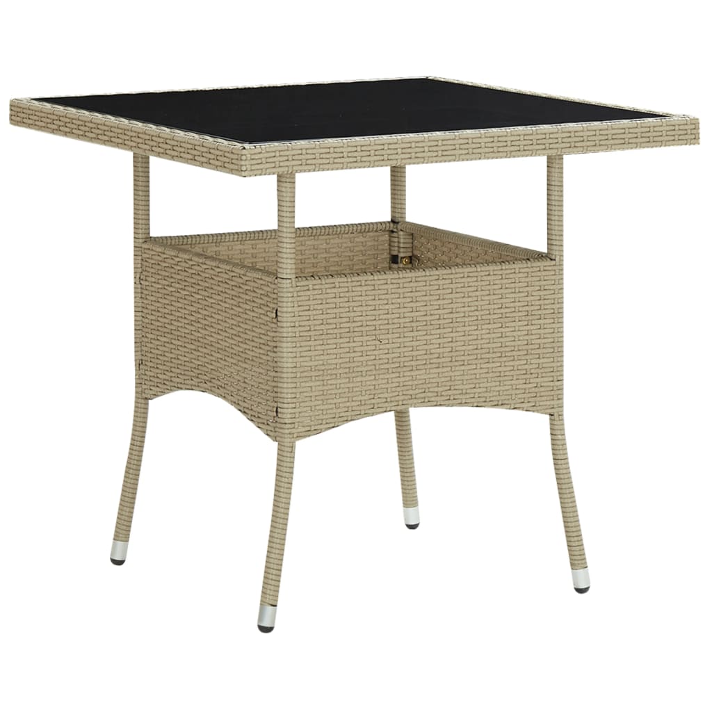 Outdoor Dining Table Poly Rattan And Glass
