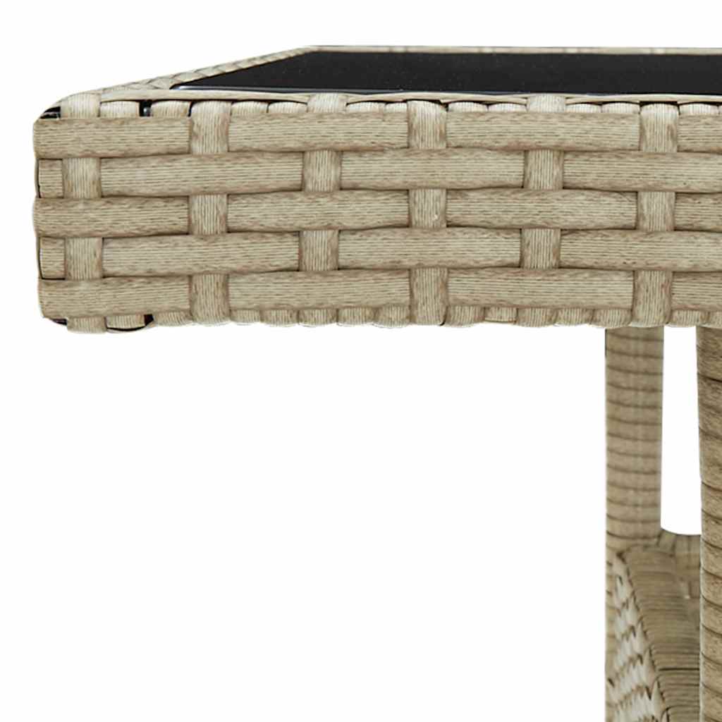 Outdoor Table Dining Poly Rattan Glass Grey Black Brown Beige Weather Resistant
