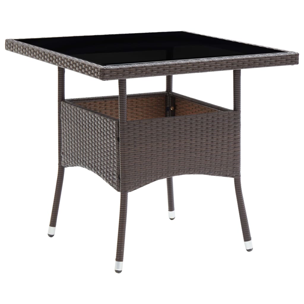 Outdoor Dining Table Poly Rattan And Glass