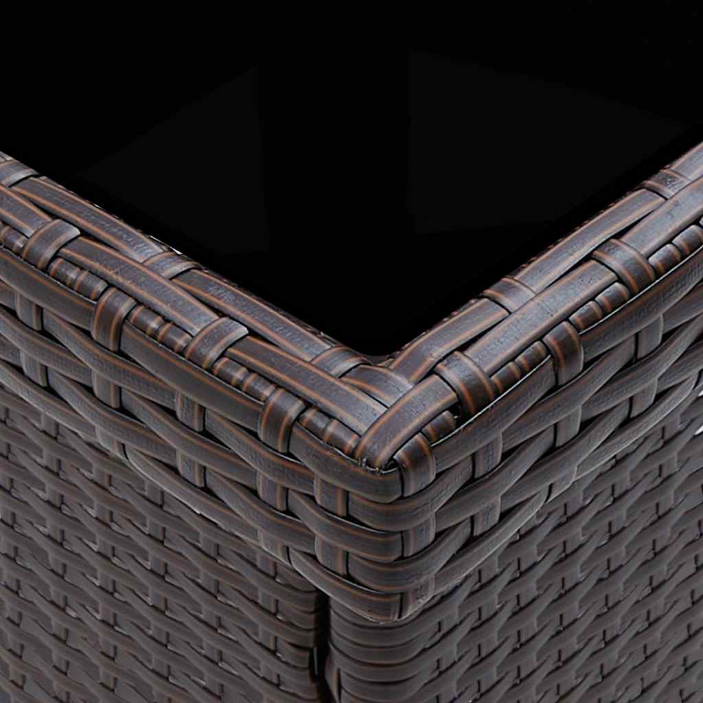 Outdoor Table Dining Poly Rattan Glass Grey Black Brown Beige Weather Resistant