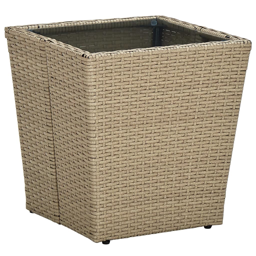 Tea Table 41.5X41.5X43Cm Poly Rattan And Solid Acacia